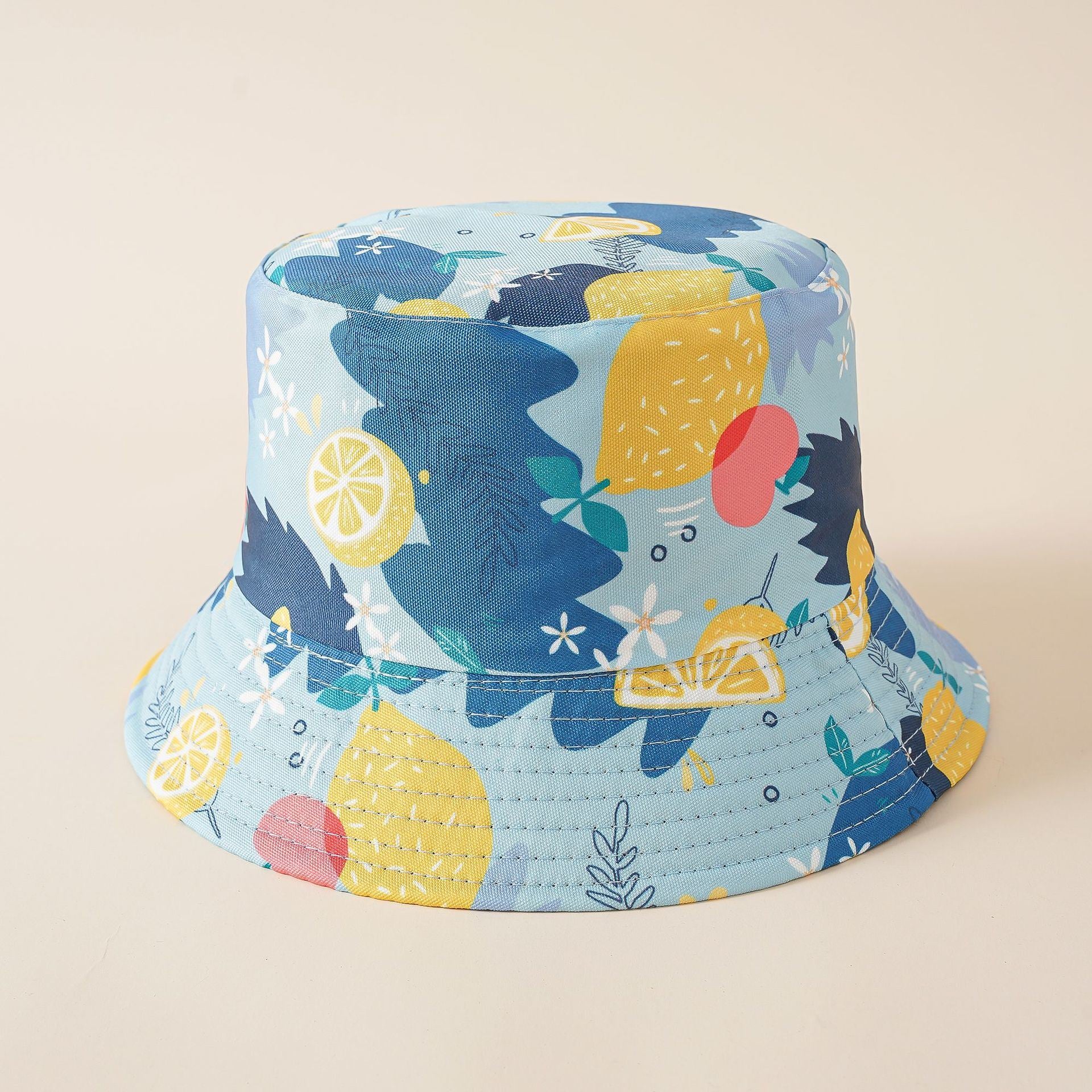 Fisherman hat hat tide double-sided wear creative lemon basin hat cover face breathable hat sun hat Doba